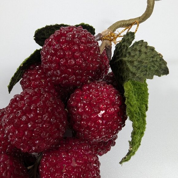 Vintage Beaded Raspberry Bunch Decorative Fruit - Picture 5 of 7